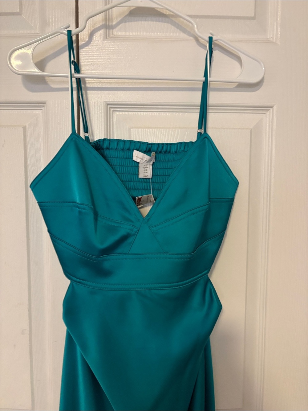 House of Harlow 1960 Teal Satin Maxi Dress - Picture 2 of 3
